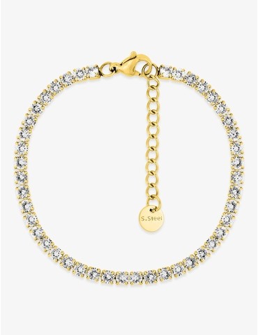 Bracelet acier doré et...