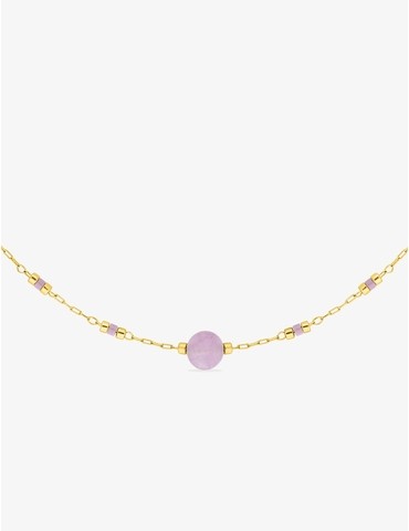 Collier acier doré avec...