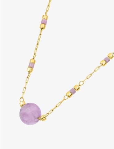 Collier acier doré avec...