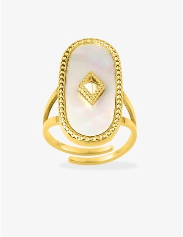 Bague ajustable acier doré...