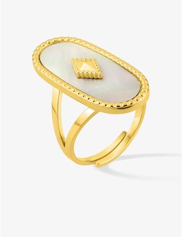 Bague ajustable acier doré...