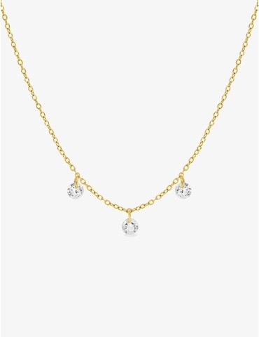 Collier acier doré avec...
