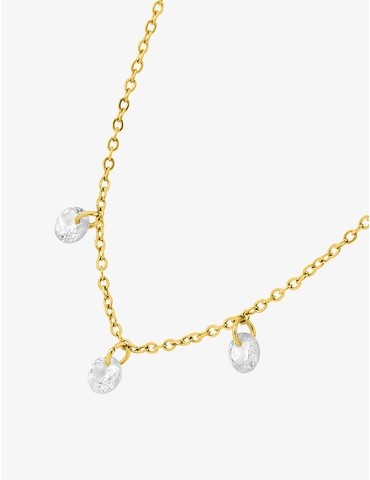 Collier acier doré avec...