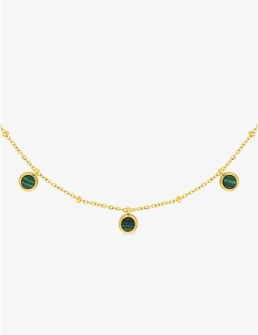 Collier acier doré avec...