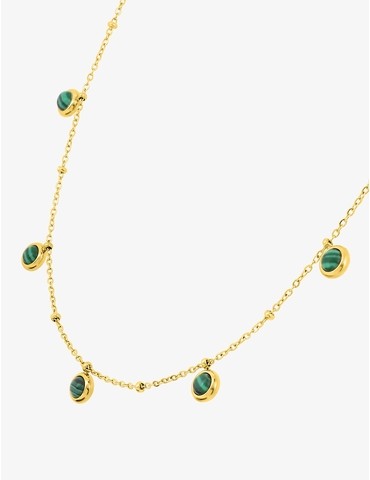 Collier acier doré avec...
