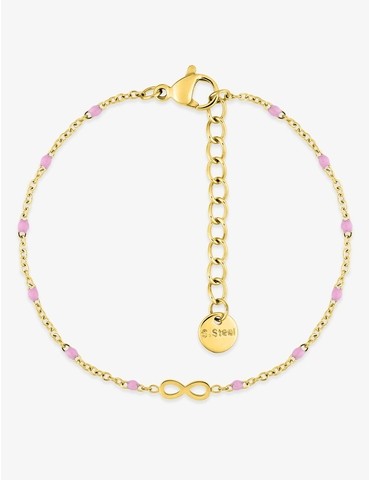 Bracelet acier doré signe...