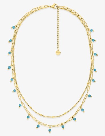 Collier double acier doré...