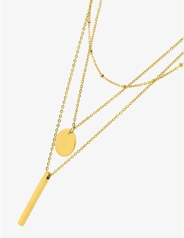 Collier triple acier doré...