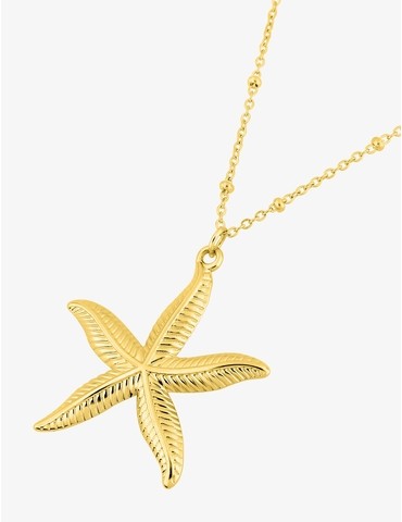 Collier en acier doré,...