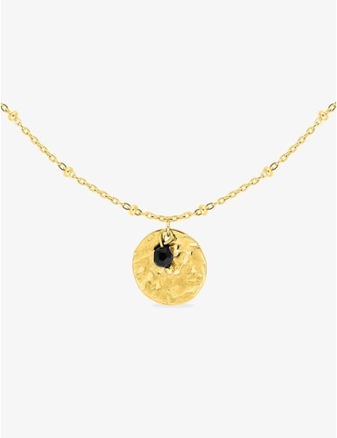 Collier en acier doré avec...