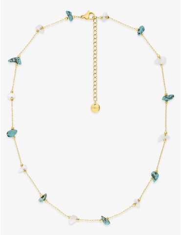 Collier en acier doré,...