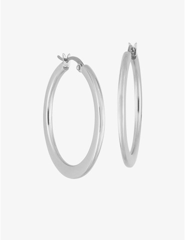 Boucles créoles en acier gris