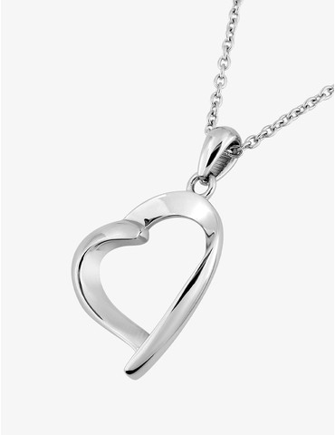Collier cœur en acier gris