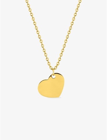 Collier cœur en acier doré