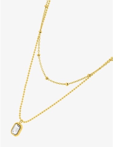 Collier acier doré double...