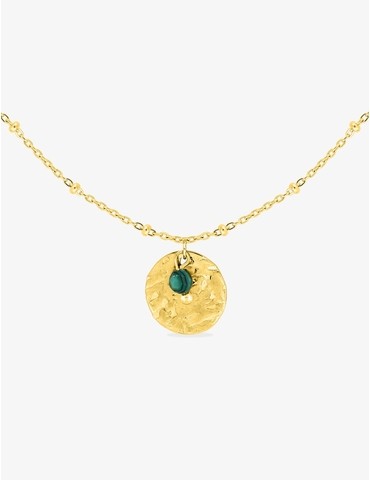 Collier acier doré avec...