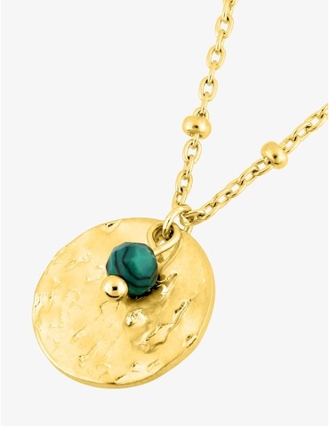 Collier acier doré avec...