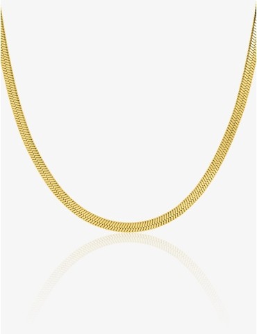Collier acier doré maille...