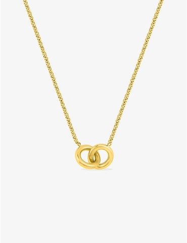 Collier acier doré avec...