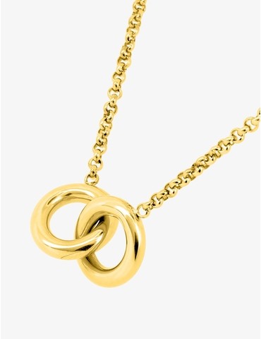 Collier acier doré avec...