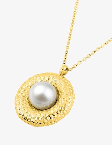 Collier acier doré avec...