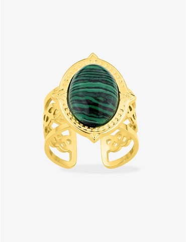 Bague ajustable acier doré...