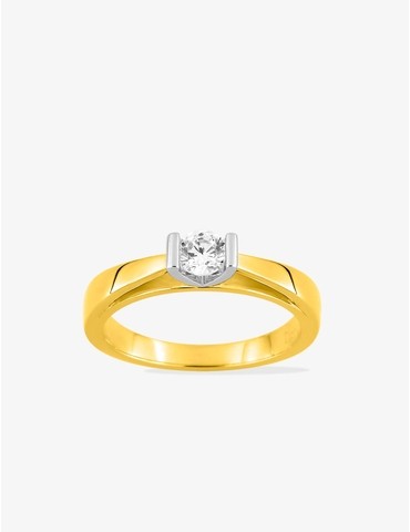 Bague solitaire en or jaune...