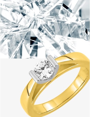 Bague solitaire en or jaune...