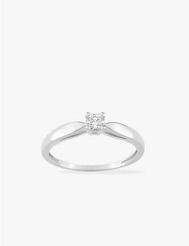 Bague solitaire or blanc...