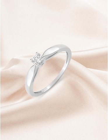 Bague solitaire or blanc...