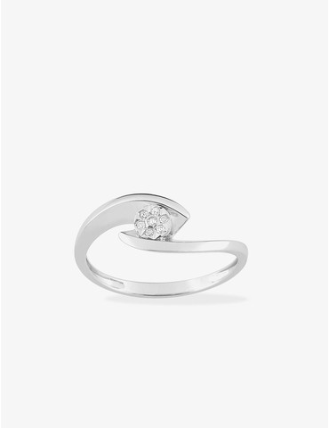 Bague solitaire or blanc...