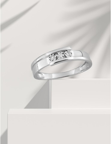 Bague Trilogie or blanc...