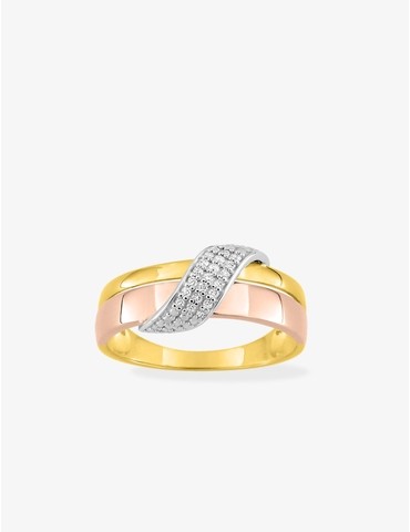 Bague trois or 375‰ et...