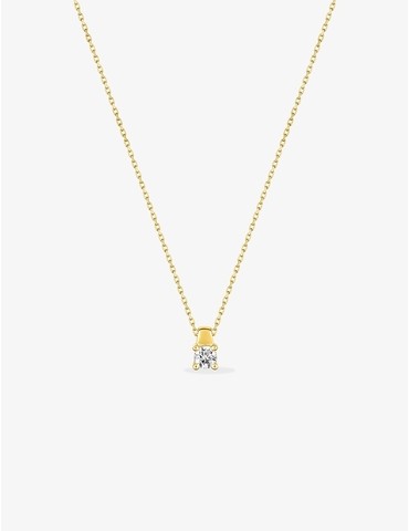 Collier solitaire or jaune...