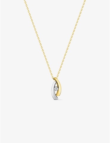 Collier or jaune bicolore...