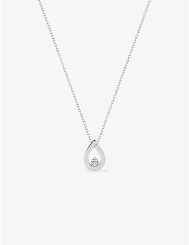 Collier goutte or blanc...