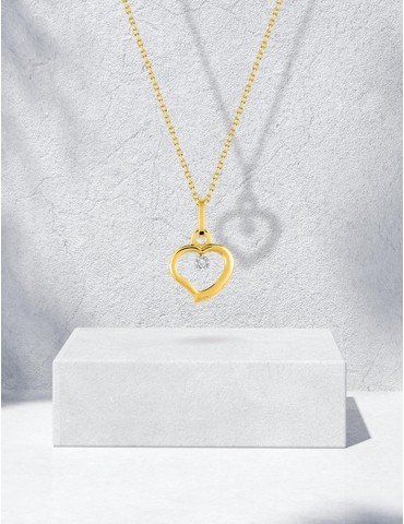 Collier cœur or jaune 375‰...