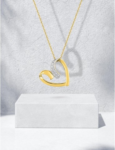 Collier cœur or jaune 375‰...