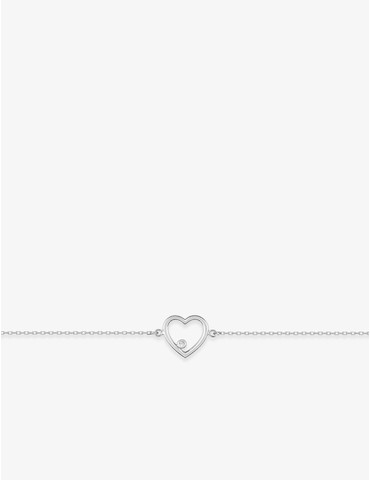 Bracelet cœur or blanc 375‰...