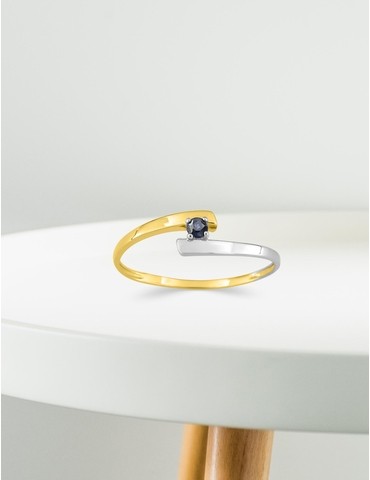 Bague bicolore or 375‰ et...