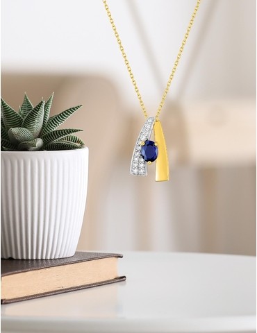 Collier or jaune bicolore...