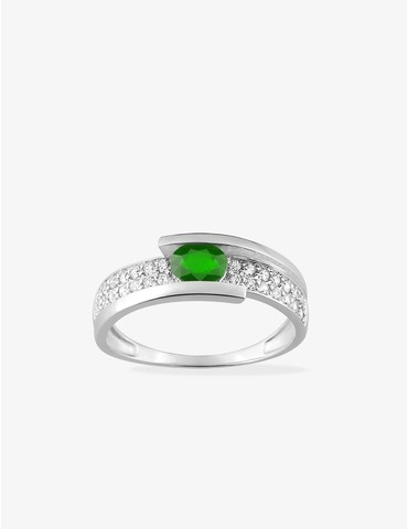 Bague or blanc 375‰,...