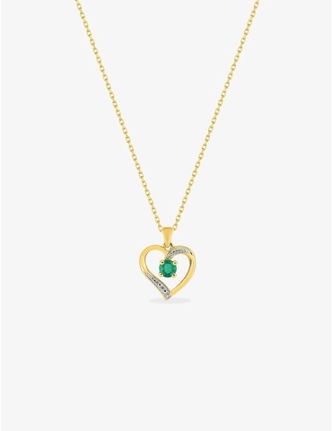 Collier cœur or jaune 375‰,...
