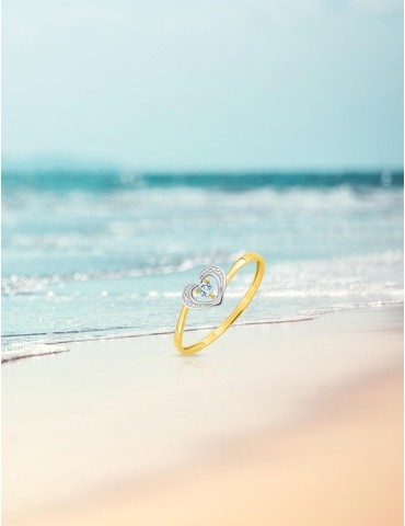 Bague cœur bicolore or...