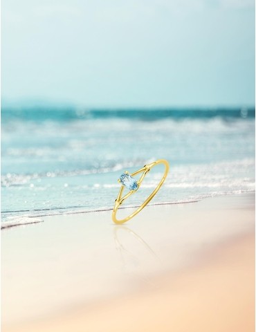 Bague fine or jaune 375‰,...