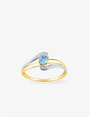 Bague bicolore or 375‰,...