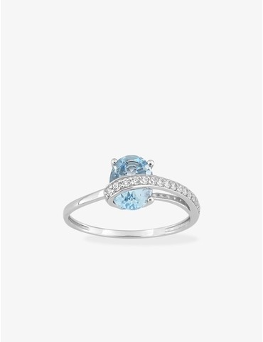 Bague mono fil or blanc...