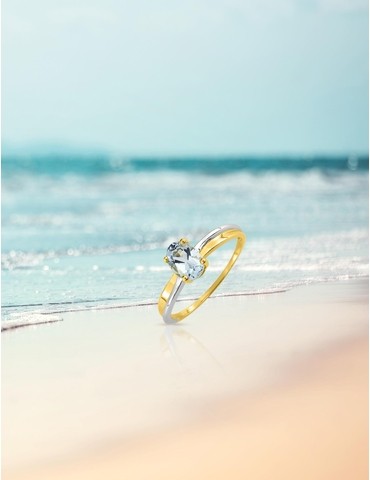 Bague bicolore 375‰,...