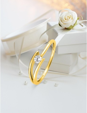 Bague solitaire or jaune...