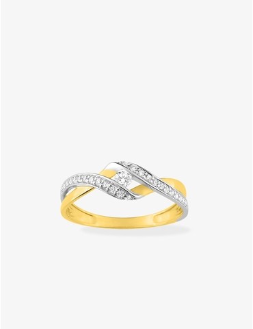 Bague solitaire accompagné...